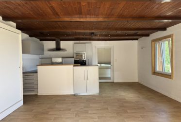 Chalet en rondins d’épicéa dans un écrin de verdure, avec vue sur la plaine du Rhône